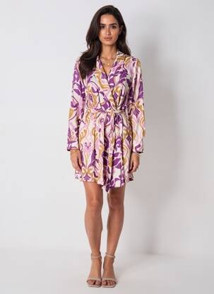 Rochie scurtă mâneci lungi mâneci lungi violet LA PETITE ETOILE femeie