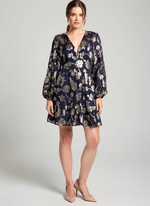 Rochie scurtă mâneci lungi mâneci lungi albastru LA PETITE ETOILE femeie