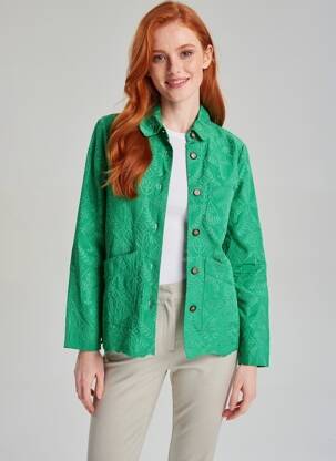 Jachete casual croială dreaptă verde LA PETITE ETOILE femeie
