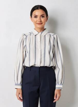 Cămașă țesătură crep mâneci lungi bej EMILIE.K femeie