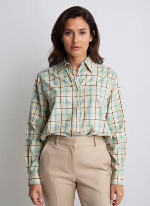 Cămașă țesătură crep mâneci lungi albastru EMILIE.K femeie