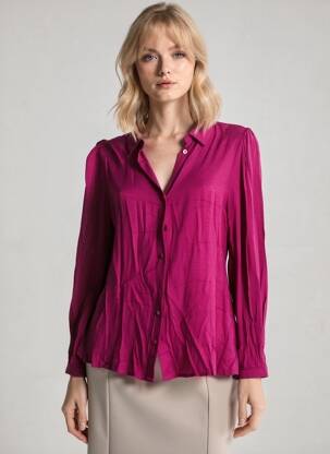 Cămașă croială fluidă mâneci lungi violet LA PETITE ETOILE femeie
