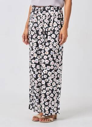 Pantalon larg țesătură poplin mărime normală negru BLUTSGESCHWISTER femeie