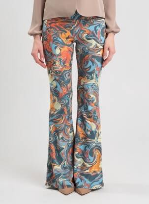 Colant efect material satinat talie înaltă albastru BLUTSGESCHWISTER femeie