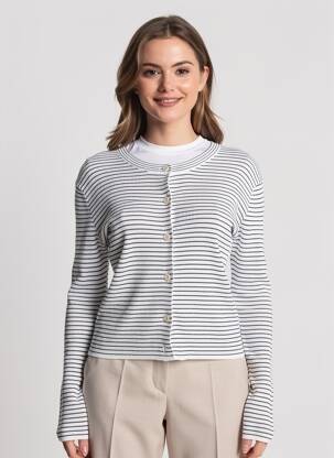 Vestă cu mâneci lungi guler rotund negru ARTLOVE femeie