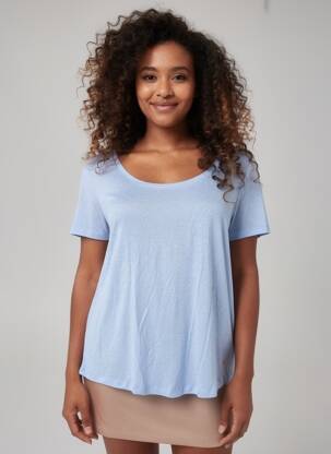 Tricou guler rotund mâneci scurte albastru LA PETITE ETOILE femeie