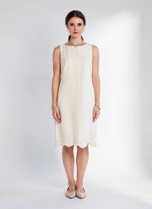 Rochie midi fără mâneci fără mâneci bej ESQUALO femeie