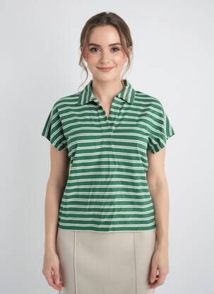 Top elasticitate mâneci scurte verde NICE THINGS femeie