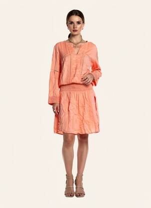 Rochie midi mâneci lungi mâneci lungi portocalie BELLAWAY femeie