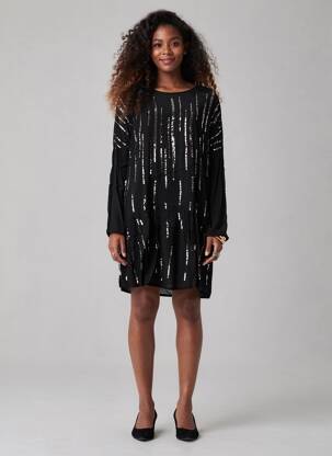 Rochie scurtă mâneci lungi mâneci lungi negru CHARLIE JOE femeie