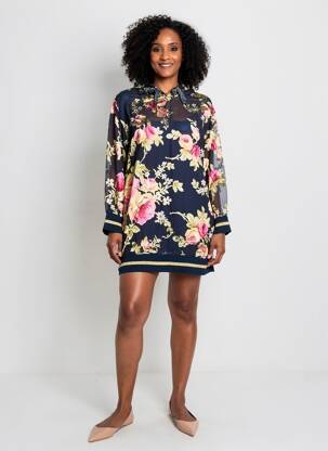 Rochie scurtă mâneci lungi mâneci lungi albastru MARYLEY femeie