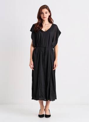Rochie midi mâneci scurte mâneci scurte negru CHARLIE JOE femeie