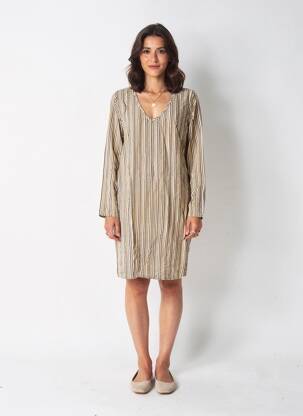 Rochie scurtă mâneci lungi mâneci lungi bej CHARLIE JOE femeie