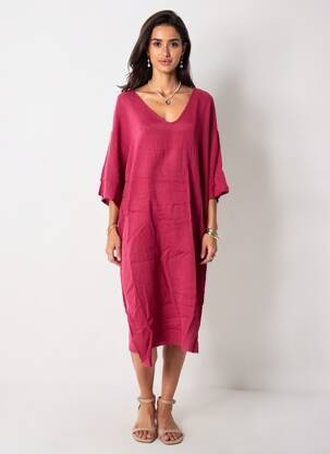 Rochie scurtă mâneci 3/4 mâneci 3/4 roz CHARLIE JOE femeie