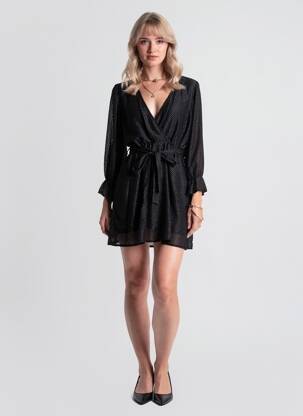 Rochie scurtă mâneci lungi mâneci lungi negru RUE DES ABBESSES femeie