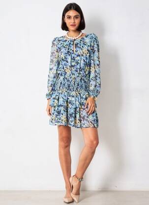 Rochie scurtă mâneci lungi mâneci lungi albastru PEPE JEANS femeie