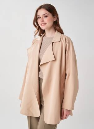 Trench țesătură poplin fără glugă roz TEDDY SMITH femeie