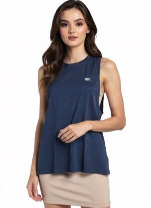 Maiou croială dreaptă fără mâneci albastru SUPERDRY femeie