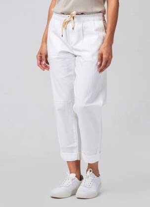 Pantalon 7/8 elasticitate mărime normală alb ALMANEGRA femeie