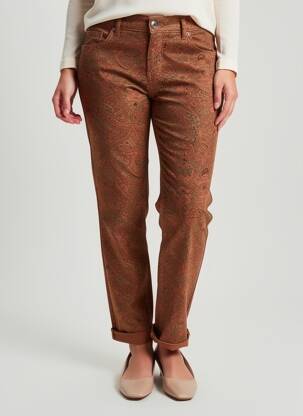 Pantalon slim elasticitate mărime normală maro ALMANEGRA femeie