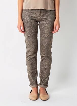 Pantalon slim elasticitate mărime normală gri ALMANEGRA femeie
