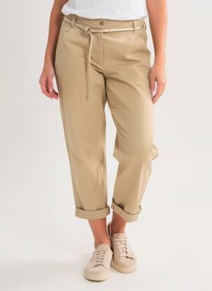 Pantalon chino închidere cu fermoar sub clapetă cu nasturi mărime normală maro SOUVENIR femeie