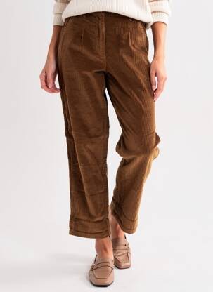 Pantalon chino închidere cu fermoar sub clapetă cu cârlig talie înaltă maro CHARLIE JOE femeie