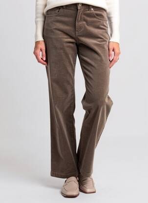 Pantalon slim talie înaltă talie înaltă maro ALMANEGRA femeie
