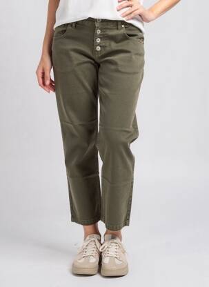 Pantalon 7/8 elasticitate mărime normală verde ALMANEGRA femeie