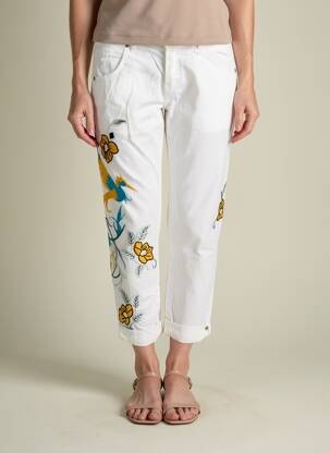 Pantalon 7/8 elasticitate mărime normală alb BELLAWAY femeie