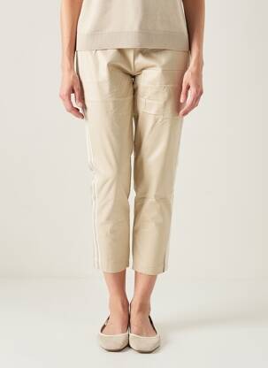 Pantalon 7/8 talie cu cleme mărime normală bej MARYLEY femeie
