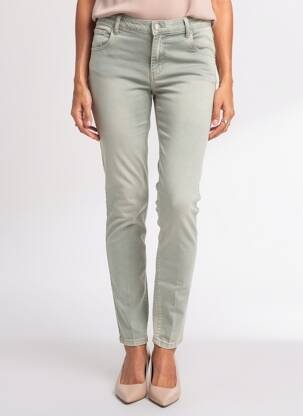 Pantalon slim talie elastică mărime normală verde MARYLEY femeie