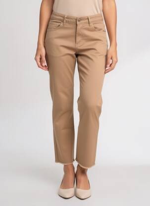 Pantalon 7/8 elasticitate mărime normală maro ALMANEGRA femeie