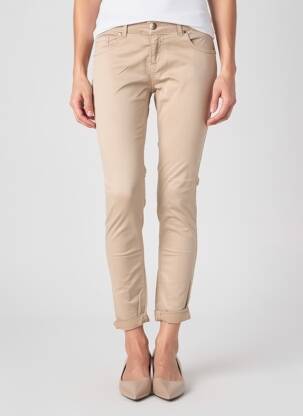 Pantalon slim talie elastică mărime normală bej ALMANEGRA femeie