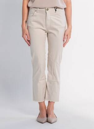 Pantalon 7/8 elasticitate mărime normală bej ALMANEGRA femeie