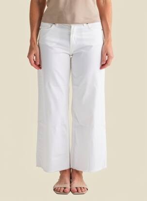 Pantalon 7/8 elasticitate mărime normală alb ALMANEGRA femeie