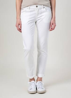 Pantalon 7/8 elasticitate mărime normală alb ALMANEGRA femeie