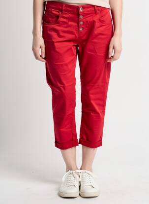 Pantalon 7/8 elasticitate mărime normală roșu ALMANEGRA femeie