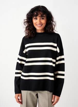 Pulover elasticitate mâneci lungi negru YAYA femeie
