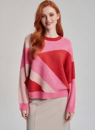 Pulover elasticitate mâneci lungi roșu I.CODE (By IKKS) femeie