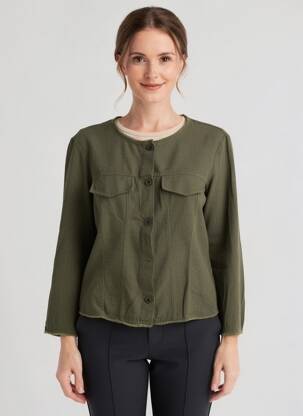 Jachete casual guler rotund verde MALOKA femeie