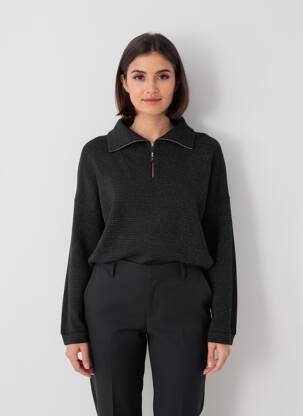 Pulover strânsă pe partea de jos mâneci lungi negru I.CODE (By IKKS) femeie
