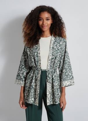 Jachete kimono guler în v verde I.CODE (By IKKS) femeie