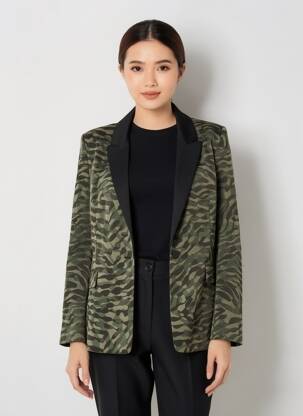 Sacou buzunare false verde IKKS femeie