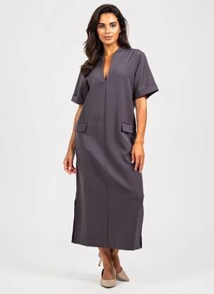 Rochie lungă mâneci scurte mâneci scurte albastru YAYA femeie
