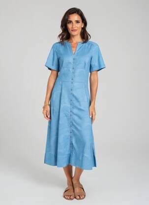 Rochie midi mâneci scurte mâneci scurte albastru WHITE STUFF femeie