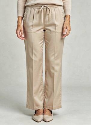 Pantalon drept talie elastică mărime normală bej IKKS femeie