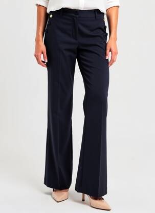 Pantalon evazat închidere cu fermoar sub clapetă cu cârlig talie înaltă albastru I.CODE (By IKKS) femeie