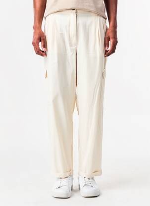 Pantalon cargo talie elastică mărime normală bej YAYA femeie