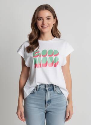 Tricou croială dreaptă mâneci scurte bej ANOUK ET NINON femeie